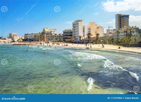 Sousse Beach. Tunisia, North Africa Editorial Stock Image - Image of cloud, sand: 111579384