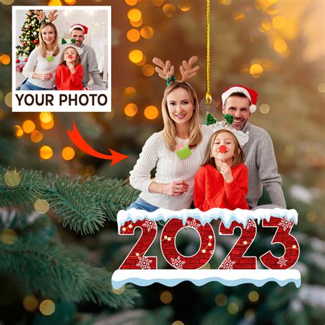 Customized Photo Ornament 2023 - Personalized Photo Mica Ornament - Ch