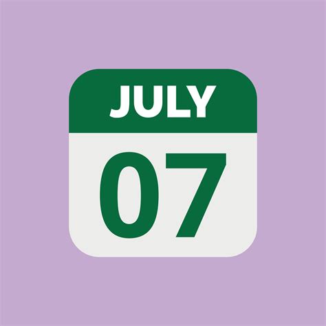 July 7 Calendar Date Icon 23202717 Vector Art at Vecteezy