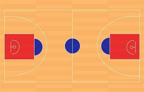 Basketball court floor with a line on the wood texture Vector ...