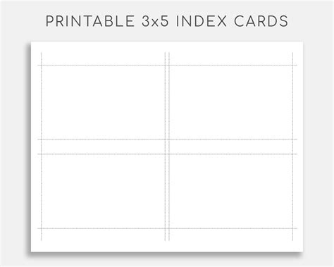 Index Card Template 3X5