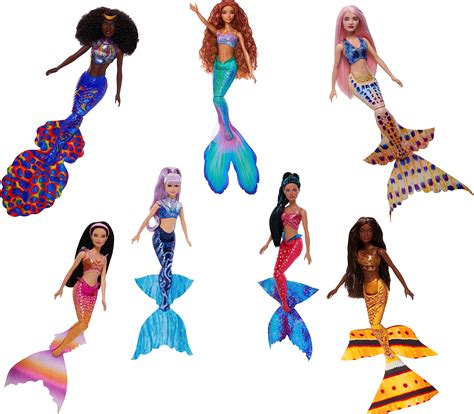 Buy Disney The Little Mermaid Ultimate Ariel Sisters 7-Pack Set, Collection of 7 Fashion Mermaid ...