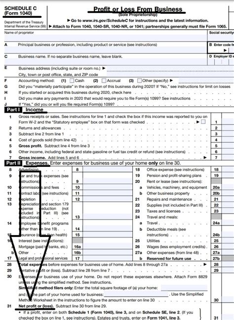 Schedule C Income Calculation Worksheet