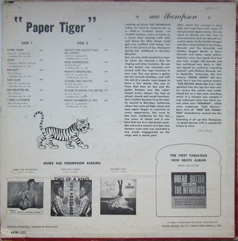 Sue Thompson - Paper Tiger - Vinyl Pussycat Records