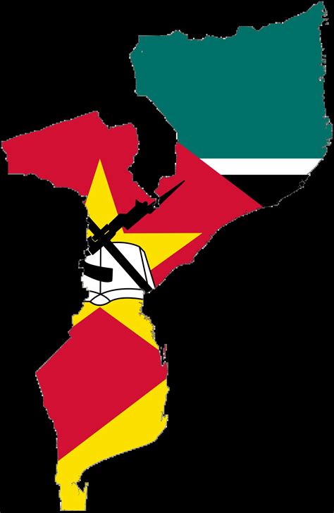 Mozambique Flag Map • Mapsof.net