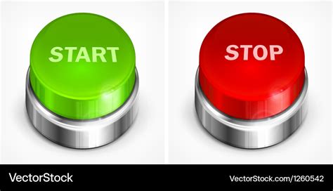 Button start and stop Royalty Free Vector Image