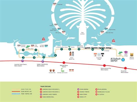 Dubai Metro And Tram Map Dubai Metro Map With Tram United Arab Emirates ...