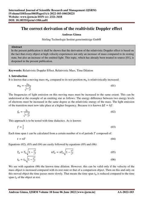 (PDF) The correct derivation of the realtivistic Doppler effect