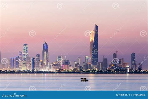 Skyline of Kuwait stock image. Image of downtown, arabian - 48760171