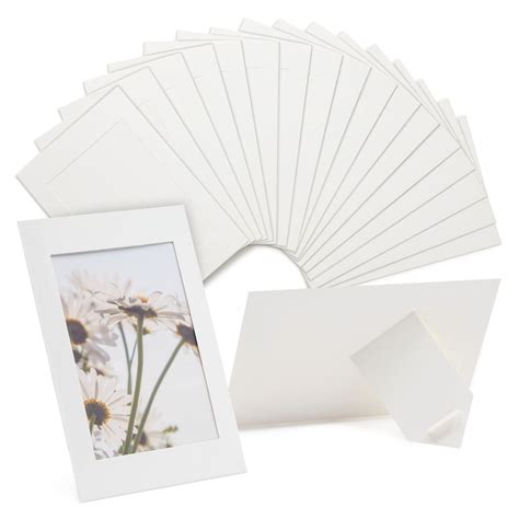 Buy Juvale 50 Pack White Paper Picture Frames for 4x6 Inserts, Cardboard Photo Easels for DIY ...
