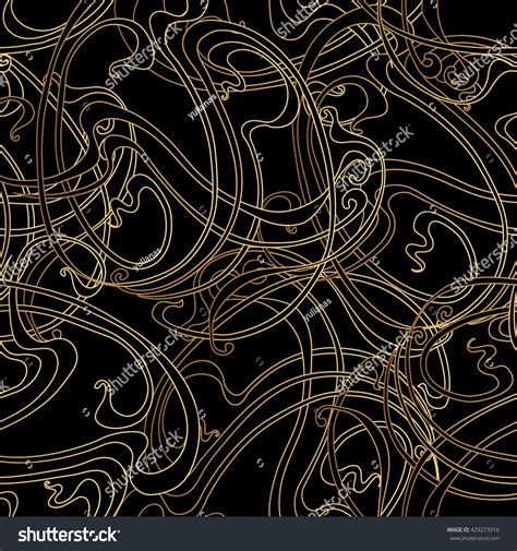 Seamless Gold Abstract Pattern On Black Stock Vector (Royalty Free ...