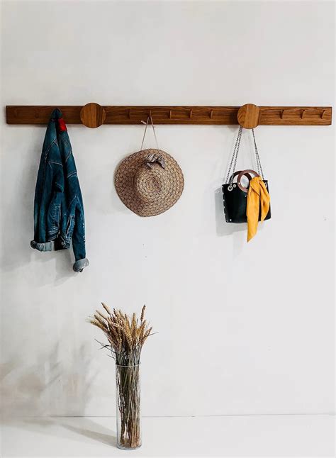 Solid Oak Coat Rack Coat Wood Wall Hooks Clothes Wood - Etsy