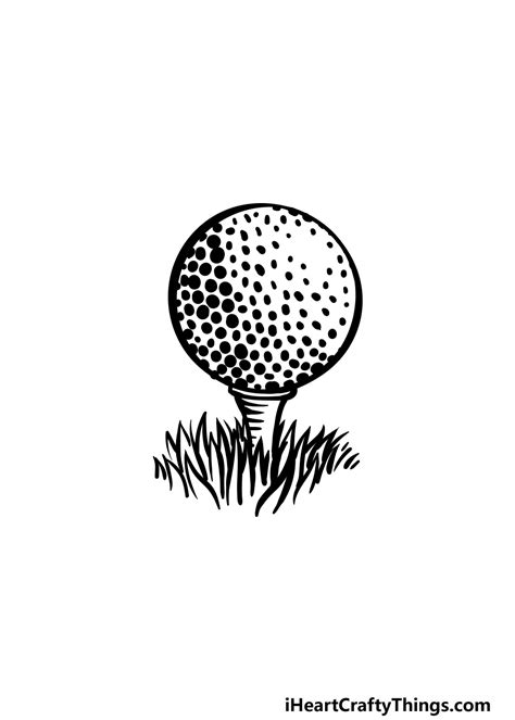 Golf Ball Drawing - How To Draw A Golf Ball Step By Step