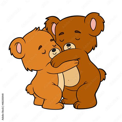 Cartoon vector illustration, Loving bear hugging Stock Vector | Adobe Stock