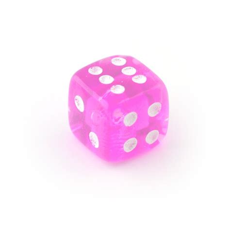 Pink UV Acrylic Transparent Only Piercing Dice