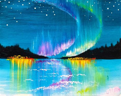 Easy Aurora Borealis Acrylic Painting Tutorial Step By Step Live ...