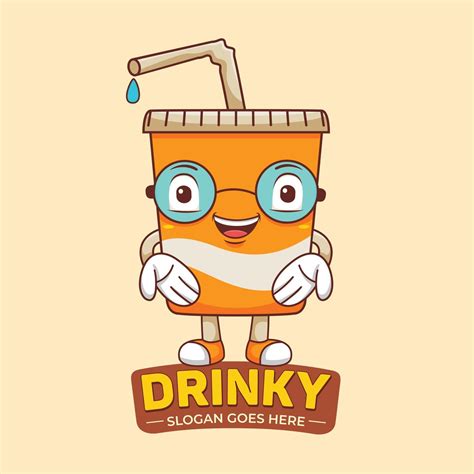 Soft Drink Mascot Logo Vector in Flat Design Style 2420311 Vector Art at Vecteezy