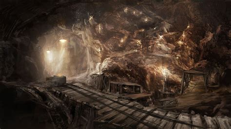 Goldmine, Alex van der Linde | Fantasy landscape, Gold mining, Scenery