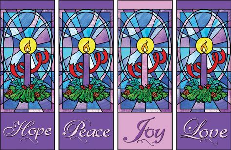 ["Polyester,+23x63\"H+Advent+X-Banner+Set:+Hope,+Peace,+Joy,+Love"] $79 ...