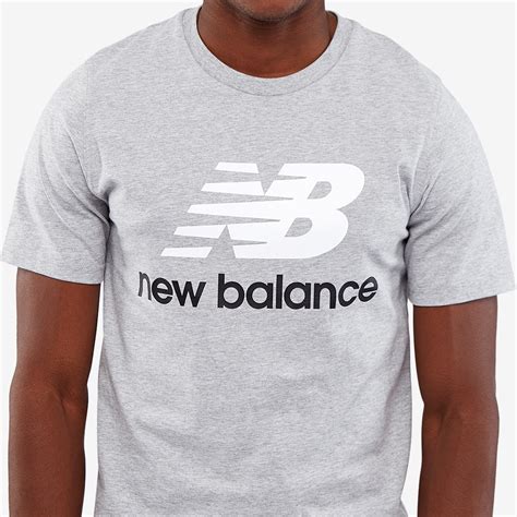 New Balance Essentials Stacked Logo Tee - Grey - Mens Clothing