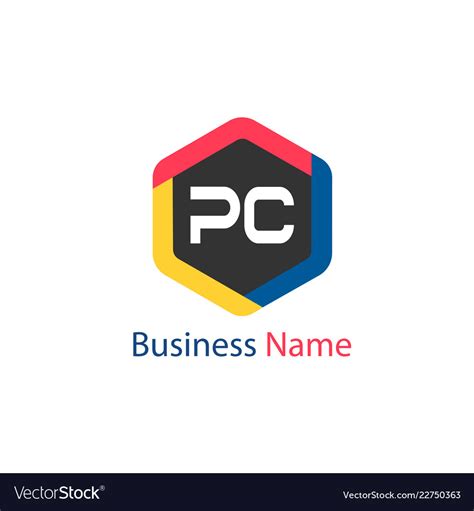 Initial letter pc logo template design Royalty Free Vector