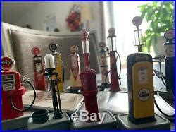 12 Cast Metal Miniature Gas Pumps With The American Gas Pump Collection Booklet | Texaco Gas Pump