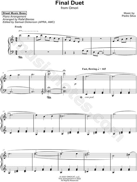 Sheet Music Boss "Final Duet" Sheet Music (Piano Solo) in C Major ...