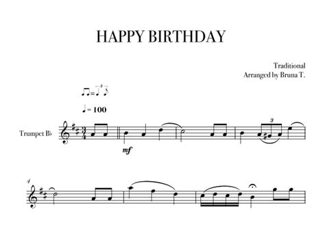 Happy Birthday (Trumpet) Sheet Music | Traditional | Trumpet Solo