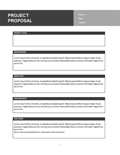 Project Proposal Template [Word] - Zippia