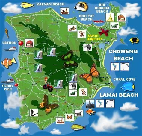 Map of Koh Samui | Thailand reiseführer, Thailand urlaub, Reisen