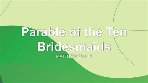 Parable of the Ten Bridesmaids Sermon by Sermon Research Assistant ...