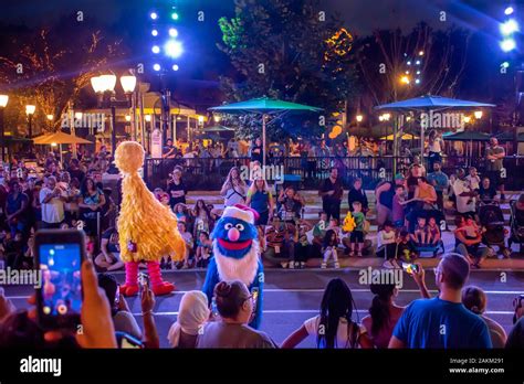 Orlando, Florida. December 30, 2019. Grover and Big Bird in Sesame Street Christmas Parade at ...