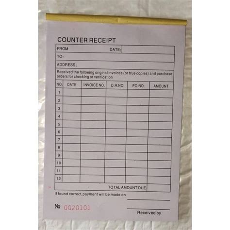 Counter Receipt carbonized 2 PLY or 3 PLY portrait (7x5inches) | Lazada PH