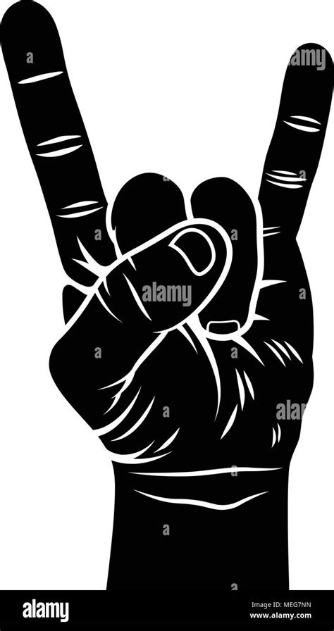 Rock and Roll hand sign. Sign of the horns. Vector Stock Vector Image & Art - Alamy