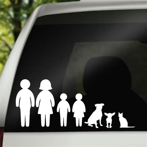 Car Decals, Dog Car Decal, Family Car Decal, Family Car Stickers, Car Window Decals, Cat Car ...