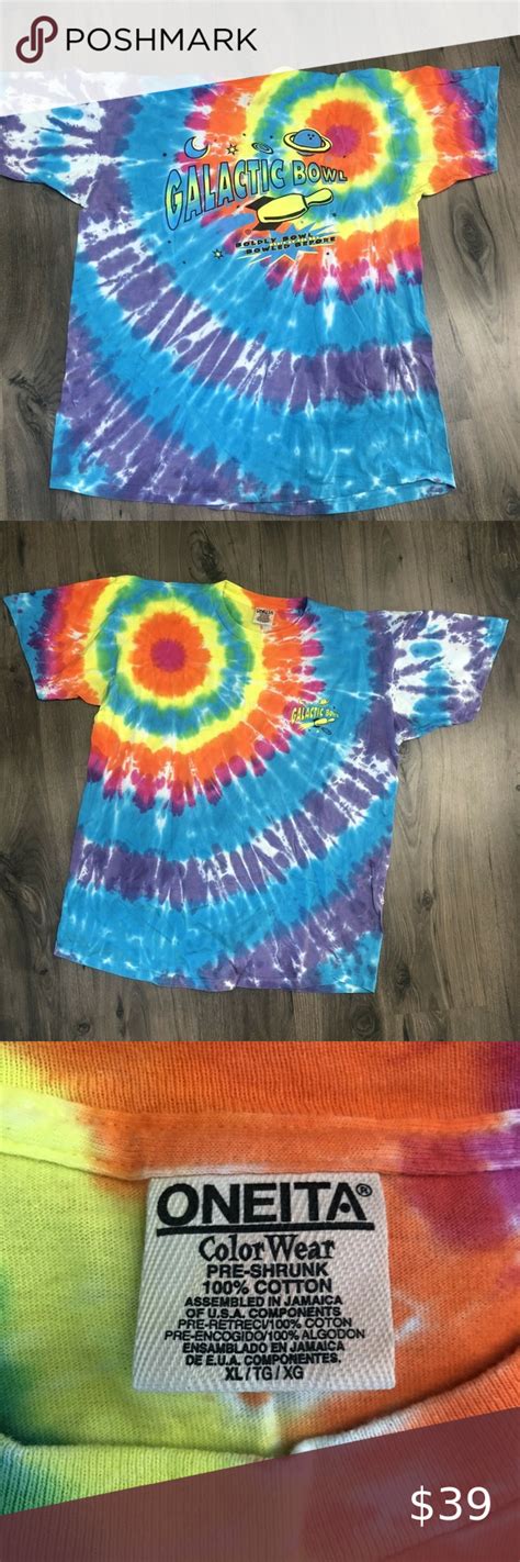 Vintage Tie Dye Galactic Bowling T Shirt XL