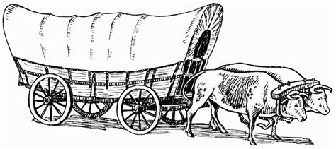 Covered Wagon Coloring Page | Covered wagon, Wagons, Western artist