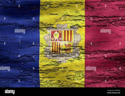 Andorra flag - realistic waving fabric flag Stock Photo - Alamy