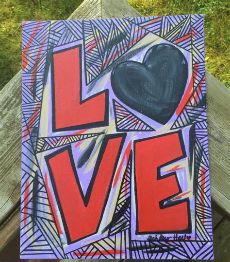 Love Art, Word Art, Wild Love, Original Ink & Acrylic on Panel Canvas ...