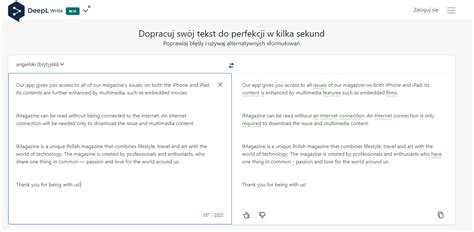 DeepL Write – nowa usługa pomoże w tworzeniu obcojęzycznych tekstów | iMagazine