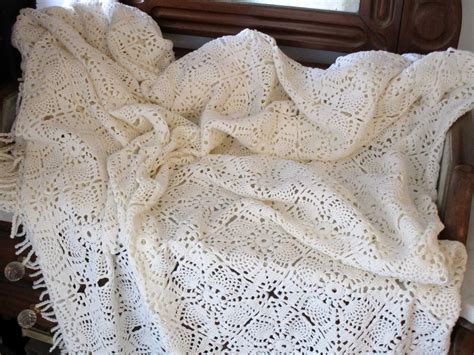 Antique White Cotton Crochet Bedspread , Singal Bed - Etsy