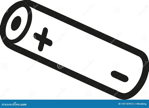 Battery with Plus and Minus Stock Vector - Illustration of alkaline ...