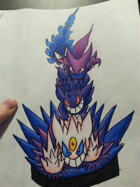 Shiny Gengar line by Rikiiks on DeviantArt