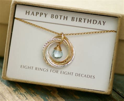 80th birthday gift for mother December birthstone jewelry for