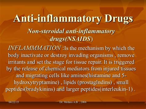 Anti inflammatory drugs