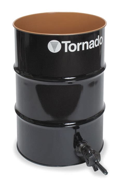 TORNADO 55 gal Black Steel Open Head Vacuum Drum - 1N159|95942 - Grainger