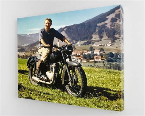 Steve Mcqueen the Great Escape Movie Poster Motorcycle, World War 2 ...