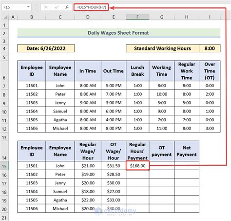 Daily Wages Sheet Format in Excel (with Quick Steps) - ExcelDemy