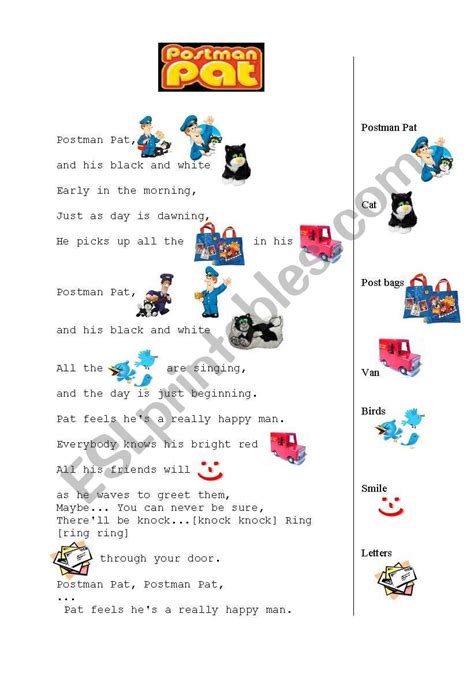 Postman Pat Theme Song Lyrics