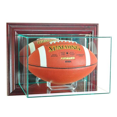 Perfect Cases Wall-Mounted Football Display Case - Cherry Finish ...